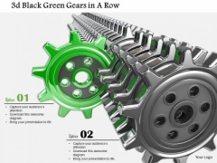 Stock Photo Green Gear Coming Out From Black Gears PowerPoint Slide Stock Photo Green Gear Coming Out From Black Gears PowerPoint Slide
