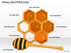 Stock Photo Honey Shed With Stick PowerPoint Template Stock Photo Honey Shed With Stick PowerPoint Template