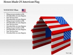 Stock Photo House Made Of American Flag PowerPoint Slide Stock Photo House Made Of American Flag PowerPoint Slide