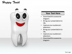 Stock Photo Illustration Of Happy Tooth PowerPoint Slide