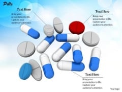 Stock Photo Illustration Of Medicine Pills And Capsules PowerPoint Slide