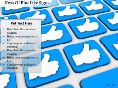 Stock Photo Keys Of Blue Like Signs PowerPoint Slide