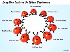 Stock Photo Lady Bug Standing In Circle PowerPoint Slide Stock Photo Lady Bug Standing In Circle PowerPoint Slide