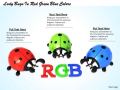 Stock Photo Lady Bugs In Red Green Blue Colors PowerPoint Template Stock Photo Lady Bugs In Red Green Blue Colors PowerPoint Template
