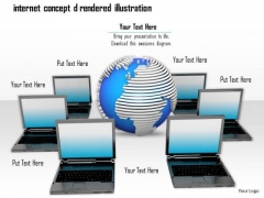 Stock Photo Laptops Around Globe For Technology PowerPoint Slide Stock Photo Laptops Around Globe For Technology PowerPoint Slide