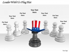 Stock Photo Leader With Us Flag Hat PowerPoint Template Stock Photo Leader With Us Flag Hat PowerPoint Template