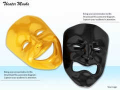 Stock Photo Masks With Happy And Sad Emotions Pwerpoint Slide