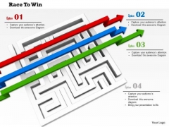 Stock Photo Maze With Arrows Jumping Over It PowerPoint Slide Stock Photo Maze With Arrows Jumping Over It PowerPoint Slide