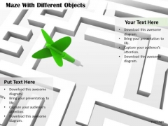 Stock Photo Maze With Green Dart Pin PowerPoint Slide Stock Photo Maze With Green Dart Pin PowerPoint Slide