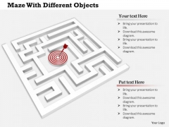 Stock Photo Maze With Target Hit Arrow PowerPoint Slide Stock Photo Maze With Target Hit Arrow PowerPoint Slide