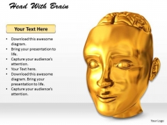 Stock Photo Model Of Human Face With Brain PowerPoint Slide Stock Photo Model Of Human Face With Brain PowerPoint Slide