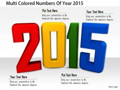 Stock Photo Multi Colored Numbers Of Year 2015 PowerPoint Slide