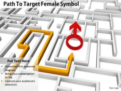 Stock Photo Path To Target Female Symbol PowerPoint Slide Stock Photo Path To Target Female Symbol PowerPoint Slide