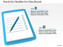 Stock Photo Pencil On Checklist For Data Record PowerPoint Slide Stock Photo Pencil On Checklist For Data Record PowerPoint Slide