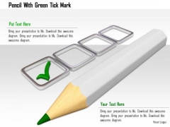 Stock Photo Pencil With Green Tick Mark PowerPoint Slide Stock Photo Pencil With Green Tick Mark PowerPoint Slide