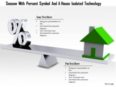 Stock Photo Percent Symbol With House On Seesaw For Real Estate PowerPoint Slide Stock Photo Percent Symbol With House On Seesaw For Real Estate PowerPoint Slide