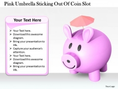 Stock Photo Pink Piggy Bank Under Umbrella PowerPoint Slide Stock Photo Pink Piggy Bank Under Umbrella PowerPoint Slide