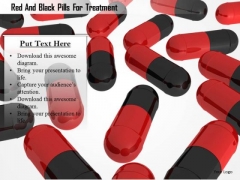 Stock Photo Red And Black Pills For Treatment PowerPoint Slide