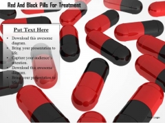 Stock Photo Red And Black Pills For Treatment PowerPoint Slide Stock Photo Red And Black Pills For Treatment PowerPoint Slide