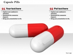 Stock Photo Red And White Capsule For Medicine PowerPoint Slide