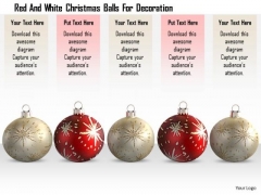 Stock Photo Red And White Christmas Balls For Decoration PowerPoint Slide Stock Photo Red And White Christmas Balls For Decoration PowerPoint Slide
