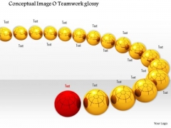 Stock Photo Red Ball Ahead Of Yellow Balls PowerPoint Slide Stock Photo Red Ball Ahead Of Yellow Balls PowerPoint Slide