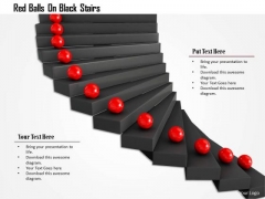Stock Photo Red Balls On Black Stairs PowerPoint Slide Stock Photo Red Balls On Black Stairs PowerPoint Slide
