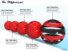 Stock Photo Red Balls With Be Different Concept PowerPoint Slide