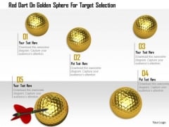 Stock Photo Red Dart On Golden Sphere For Target Selection PowerPoint Slide Stock Photo Red Dart On Golden Sphere For Target Selection PowerPoint Slide