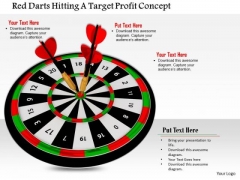 Stock Photo Red Darts Hitting A Target Profit Concept PowerPoint Slide Stock Photo Red Darts Hitting A Target Profit Concept PowerPoint Slide