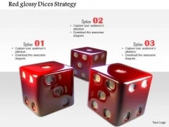 Stock Photo Red Glossy Dices Strategy PowerPoint Slide Stock Photo Red Glossy Dices Strategy PowerPoint Slide