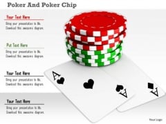 Stock Photo Red Green Poker Chips With Aces PowerPoint Slide