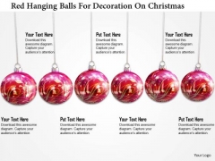 Stock Photo Red Hanging Balls For Decoration On Christmas PowerPoint Slide Stock Photo Red Hanging Balls For Decoration On Christmas PowerPoint Slide