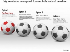 Stock Photo Red Soccer Ball Leading Other Balls PowerPoint Slide Stock Photo Red Soccer Ball Leading Other Balls PowerPoint Slide