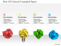 Stock Photo Row Of Colored Crumpled Papers PowerPoint Slide Stock Photo Row Of Colored Crumpled Papers PowerPoint Slide