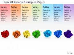 Stock Photo Row Of Crumpled Papers PowerPoint Slide Stock Photo Row Of Crumpled Papers PowerPoint Slide