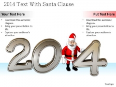 Stock Photo Santa Clause With 2014 Year Text PowerPoint Slide Stock Photo Santa Clause With 2014 Year Text PowerPoint Slide