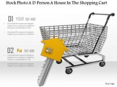 Stock Photo Shopping Cart With Home Icon Key PowerPoint Slide Stock Photo Shopping Cart With Home Icon Key PowerPoint Slide