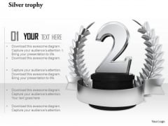 Stock Photo Silver Laurel Trophy For Winner Of 2nd Position PowerPoint Slide Stock Photo Silver Laurel Trophy For Winner Of 2nd Position PowerPoint Slide