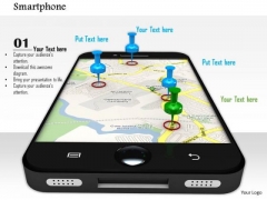Stock Photo Smart Phone With Gps Navigation PowerPoint Slide