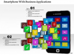 Stock Photo Smartphone With Business Applications PowerPoint Slide Stock Photo Smartphone With Business Applications PowerPoint Slide
