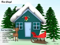 Stock Photo Snow Covered Hut With Sleigh PowerPoint Slide Stock Photo Snow Covered Hut With Sleigh PowerPoint Slide