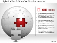 Stock Photo Spherical Puzzle With One Piece Disconnected PowerPoint Slide Stock Photo Spherical Puzzle With One Piece Disconnected PowerPoint Slide