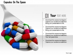 Stock Photo Spoon Full With Colorful Medical Pills PowerPoint Slide Stock Photo Spoon Full With Colorful Medical Pills PowerPoint Slide
