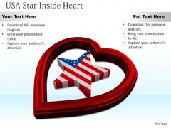 Stock Photo Star Of Usa Flag With Heart Symbol PowerPoint Slide Stock Photo Star Of Usa Flag With Heart Symbol PowerPoint Slide