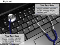 Stock Photo Stethoscope On Keyboard For Medical Diagnosis PowerPoint Slide Stock Photo Stethoscope On Keyboard For Medical Diagnosis PowerPoint Slide