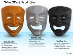 Stock Photo Three Masks In A Line PowerPoint Slide Stock Photo Three Masks In A Line PowerPoint Slide