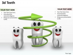 Stock Photo Three Teeths With One Under Green Arrow Shows Dental Health PowerPoint Slide Stock Photo Three Teeths With One Under Green Arrow Shows Dental Health PowerPoint Slide