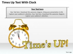 Stock Photo Times Up Text With Alarm Clock Pwerpoint Slide Stock Photo Times Up Text With Alarm Clock Pwerpoint Slide