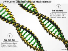 Stock Photo Two Green Dna Structure For Medical Study PowerPoint Slide
